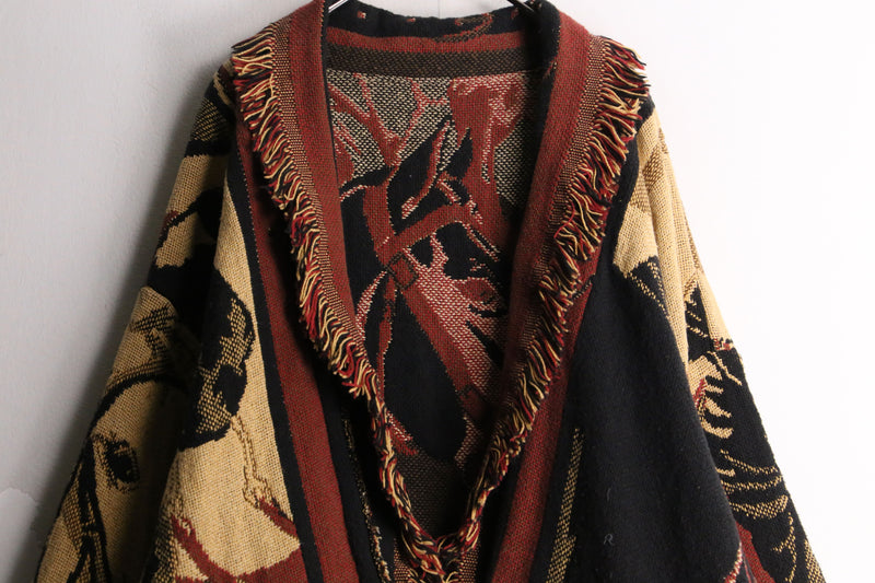 horse design fringe gobelin jacket