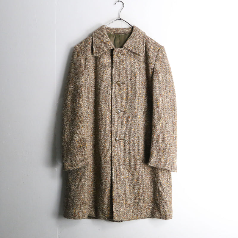 tweed single middle coat