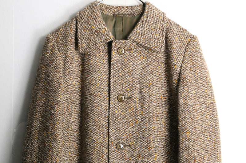 tweed single middle coat