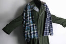 "Re:make"smooth fabric shirt docking long coat