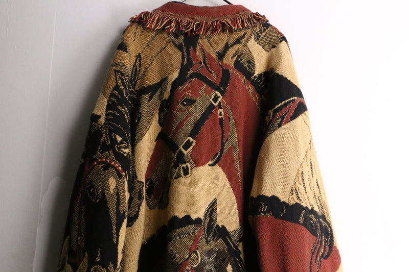 horse design fringe gobelin jacket