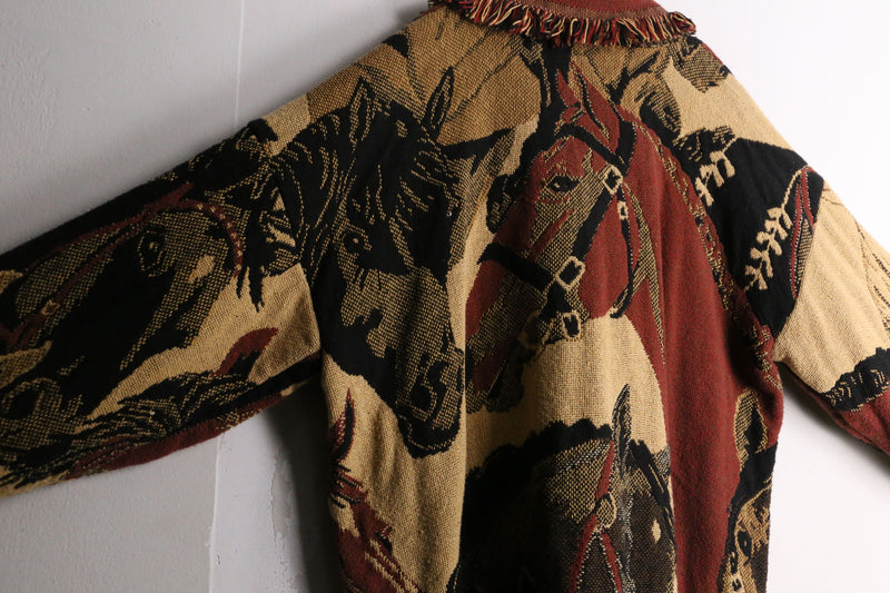 horse design fringe gobelin jacket