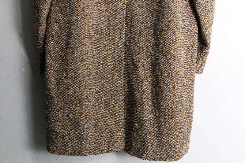 tweed single middle coat