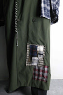 "Re:make"smooth fabric shirt docking long coat