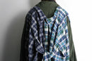 "Re:make"smooth fabric shirt docking long coat