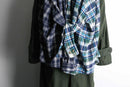 "Re:make"smooth fabric shirt docking long coat
