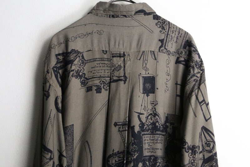 "GOOUCH" earth color rayon L/S shirt