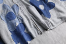 "Re:make" flower patchwork zip hoodie