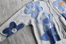 "Re:make" flower patchwork zip hoodie