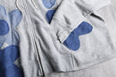 "Re:make" flower patchwork zip hoodie