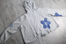 "Re:make" flower patchwork zip hoodie