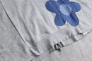 "Re:make" flower patchwork zip hoodie