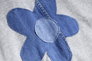 "Re:make" flower patchwork zip hoodie