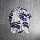 1990s KAHARA tropical sea graphic rayon shirt