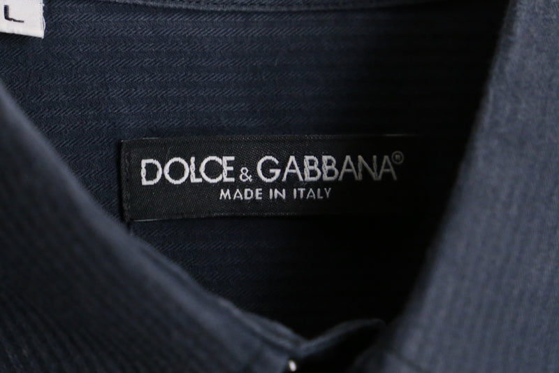 "DOLCE&GABBANA" black stripe dress shirt