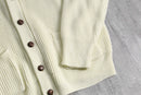 “ARROW” ivory rib knit cardigan
