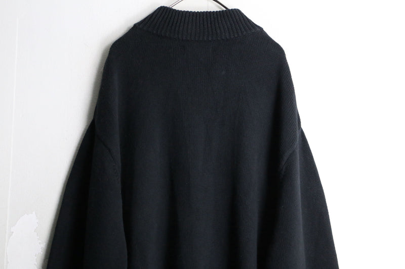 "CHAPS"  black nordic halfzip knit