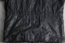 bi-color leather mid-length jacket