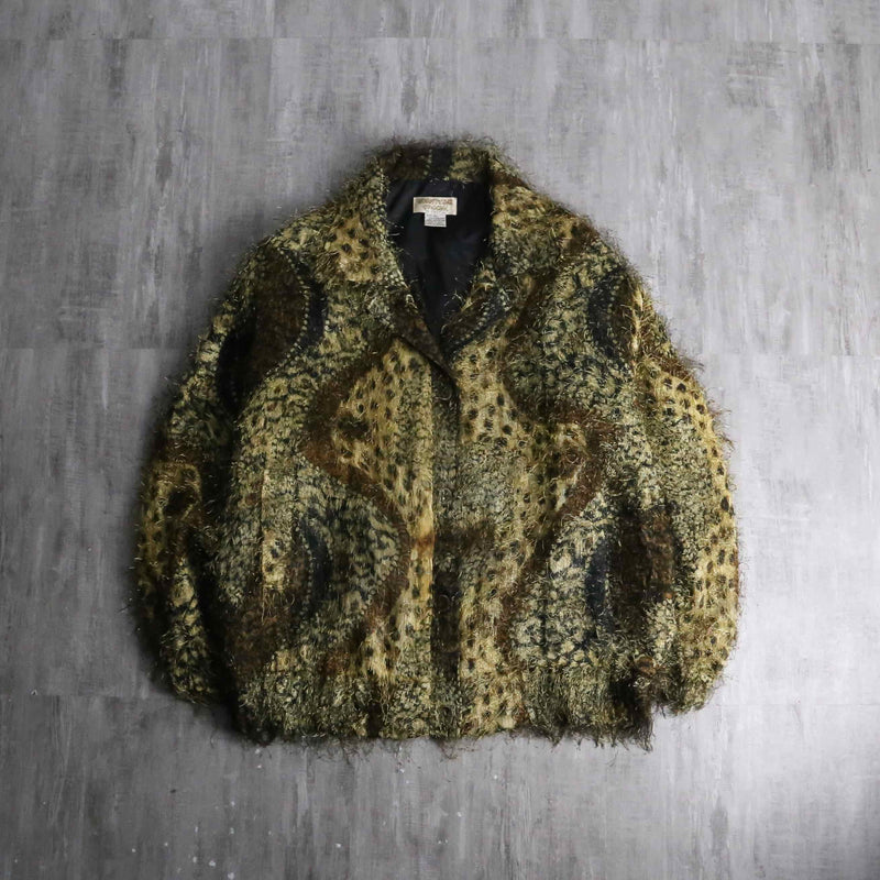 1980-90s leopard shaggy jacket