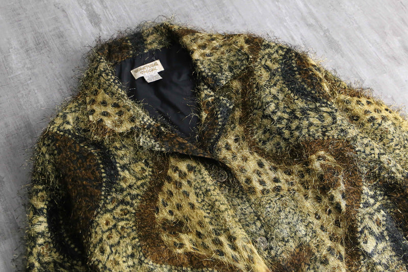 1980-90s leopard shaggy jacket