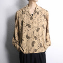 paisley pattern open collar L/S shirt