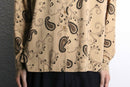 paisley pattern open collar L/S shirt
