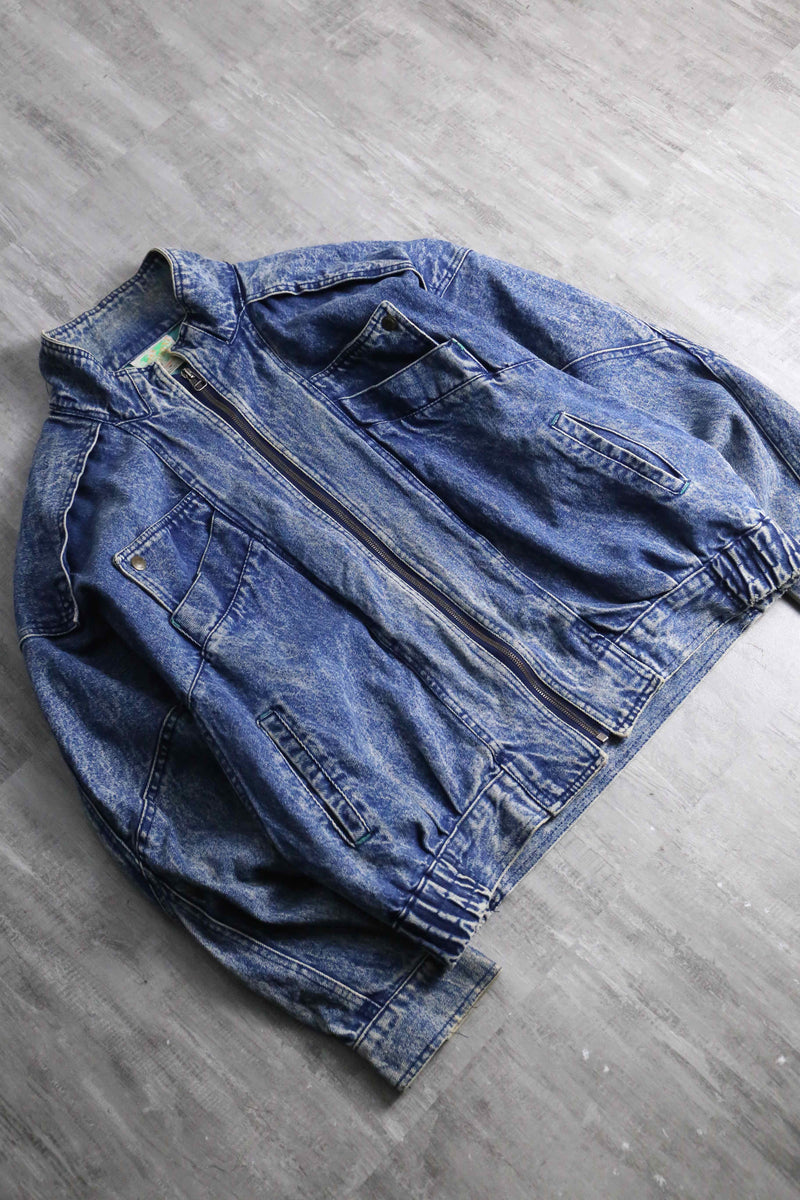 late 1980-90s chemical wash denim blouson