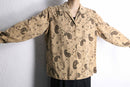 paisley pattern open collar L/S shirt