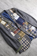 "Re:make" mixed fabric tweed tailored jacket