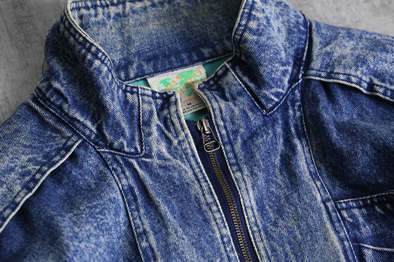 late 1980-90s chemical wash denim blouson