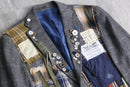 "Re:make" mixed fabric tweed tailored jacket