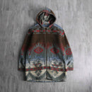“WOOLRICH” geometric pattern wool zip hoodie