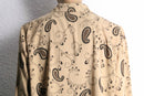 paisley pattern open collar L/S shirt