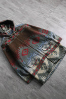 “WOOLRICH” geometric pattern wool zip hoodie