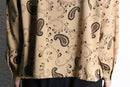 paisley pattern open collar L/S shirt