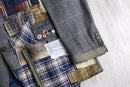 "Re:make" mixed fabric tweed tailored jacket