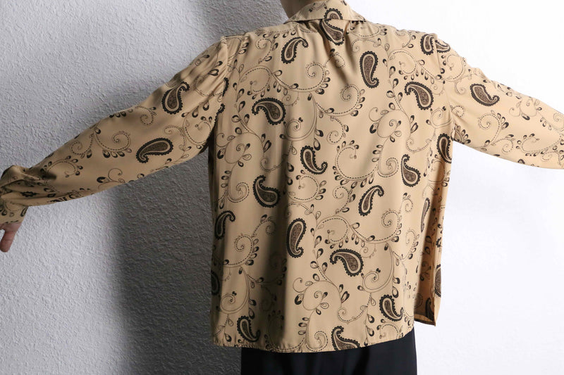 paisley pattern open collar L/S shirt