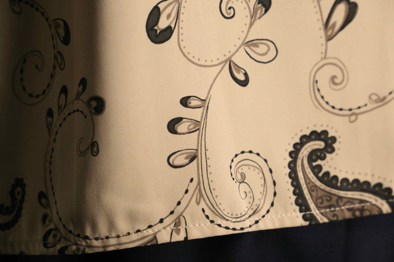 paisley pattern open collar L/S shirt
