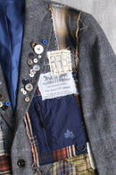 "Re:make" mixed fabric tweed tailored jacket