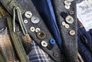 "Re:make" mixed fabric tweed tailored jacket