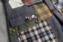 "Re:make" mixed fabric tweed tailored jacket