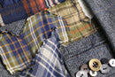 "Re:make" mixed fabric tweed tailored jacket