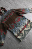 “WOOLRICH” geometric pattern wool zip hoodie