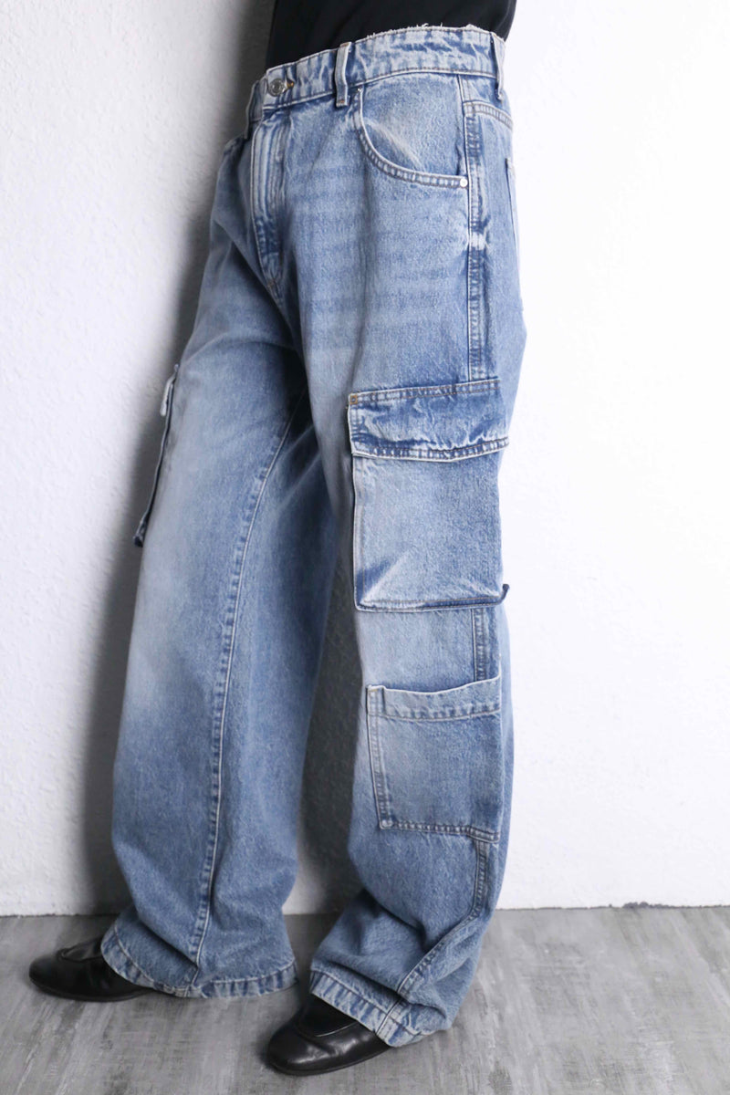 4pocket buggy straight denim cargo