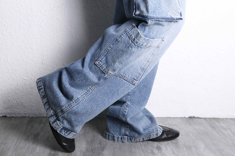 4pocket buggy straight denim cargo