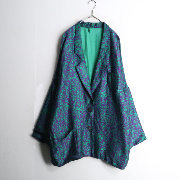 psychedelic color swirl pattern easy tailored jacket