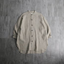 1990s FLAX by Jeanne Engelhart band color stripe linen shirt