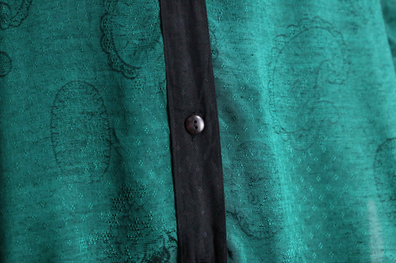 90's switching jacquard rayon shirt