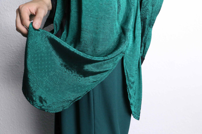 90's switching jacquard rayon shirt
