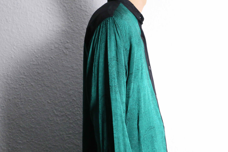 90's switching jacquard rayon shirt